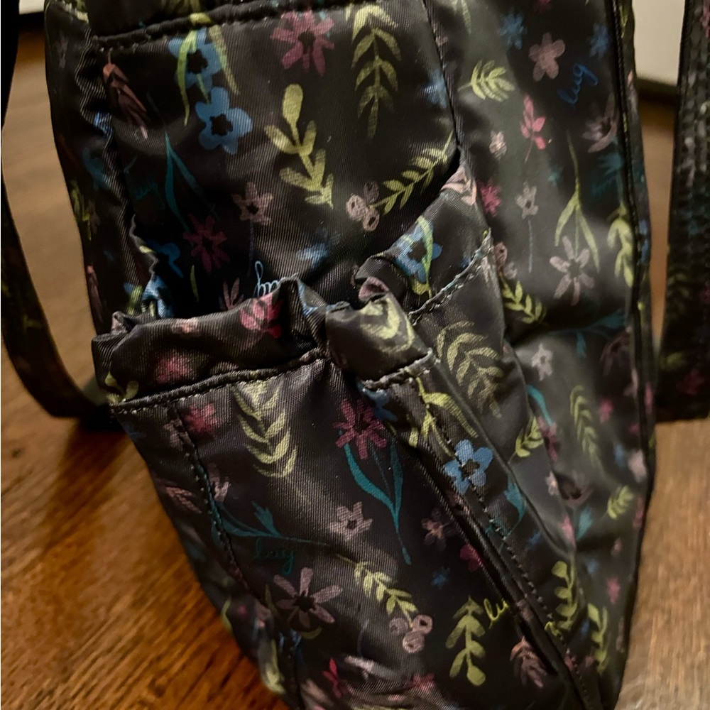Lug Sprinter North/South Tote Black with floral pattern - Picture 7 of 10